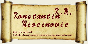 Konstantin Miočinović vizit kartica